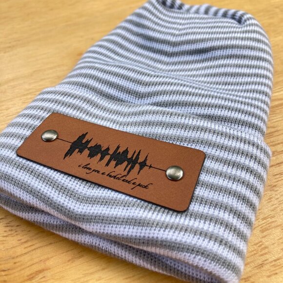 I Love You A Bushel And A Peck Soundwave Newborn Baby Beanie - Gray - Not Custom - Picture 5 of 8